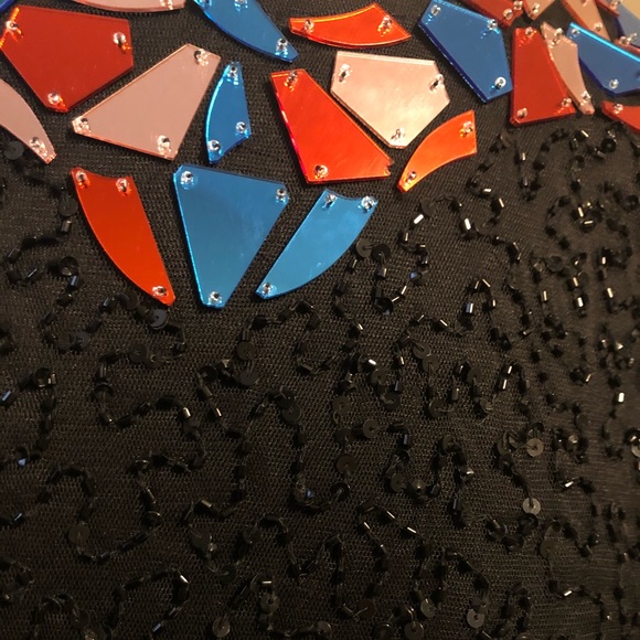 SOLD-Primavera Couture beaded gown with colored glass cuts - Picture 10 of 10